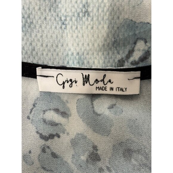 GiGi Moda Tunic Artsy Lagenlook City Print Blue Blouse Art to Wear Women Size XL - Picture 4 of 6